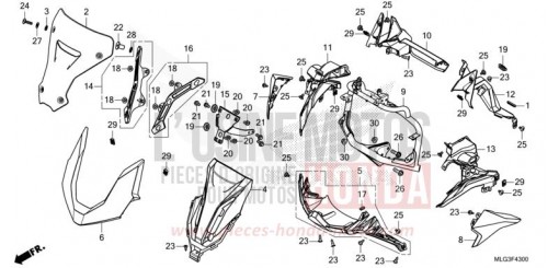 ABDECKUNG, VORNE (CRF1100A/AL/D/DL) CRF1100AN de 2022